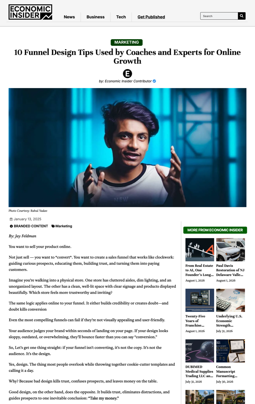 Economic Insider article featuring Rahul Yadav